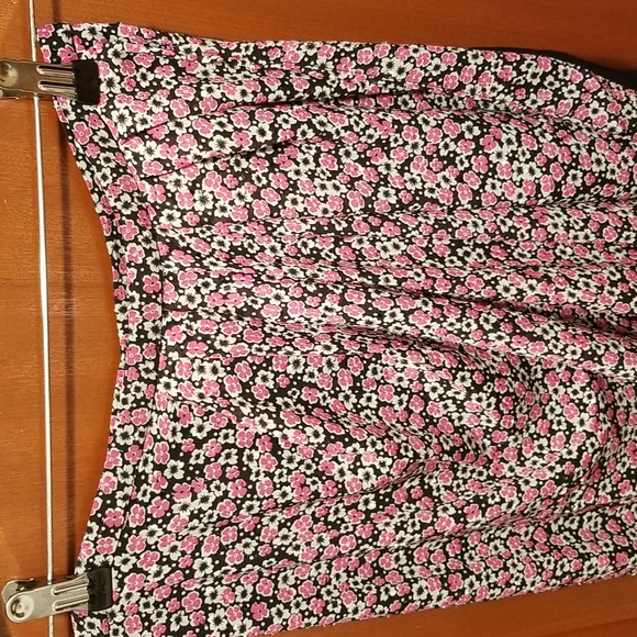 NWOT Rachel Zoe Midi Length Ruffle Black/Pink Floral Skirt size S - Picture 6 of 14